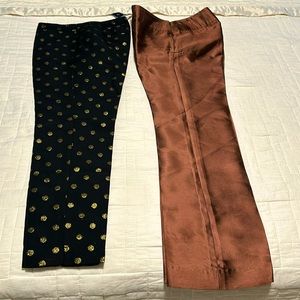 Oscar de La Renta women’s silk pants size 6 & Talbots cotton/poly size 6